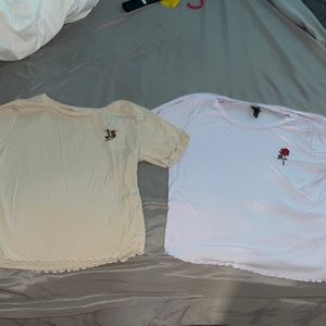 💜🤎2 CROP TOP SHIRTS! WILD FABLE! PERFECT CONDITION! L (IN KIDS)!